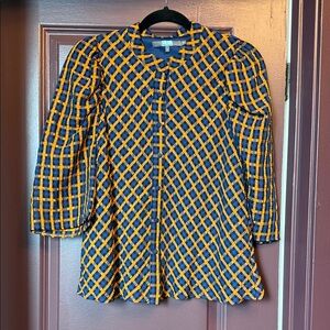 Eva Franco Size 8 Plaid Button-Up Blouse